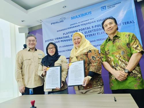 Perkuat Keamanan dan Kenyamanan Layanan, Maximus Insurance Gandeng PERURI