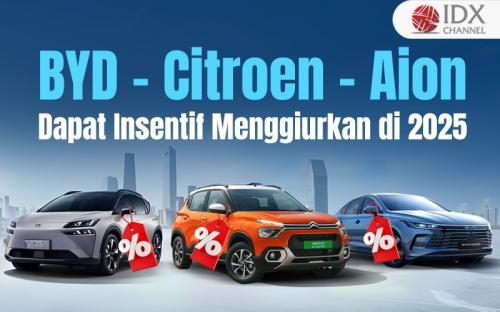 BYD, Citroen, dan Aion Dapat Insentif Menggiurkan pada 2025